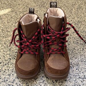UGG Brown Kids Boots with Red Laces